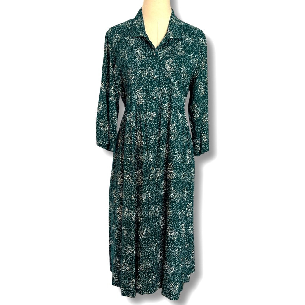April Cornell Green Floral Dress
